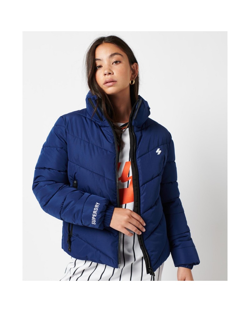 CAZADORA SUPERDRY MUJER NON HOODED SPORTS PUFFER AZULON